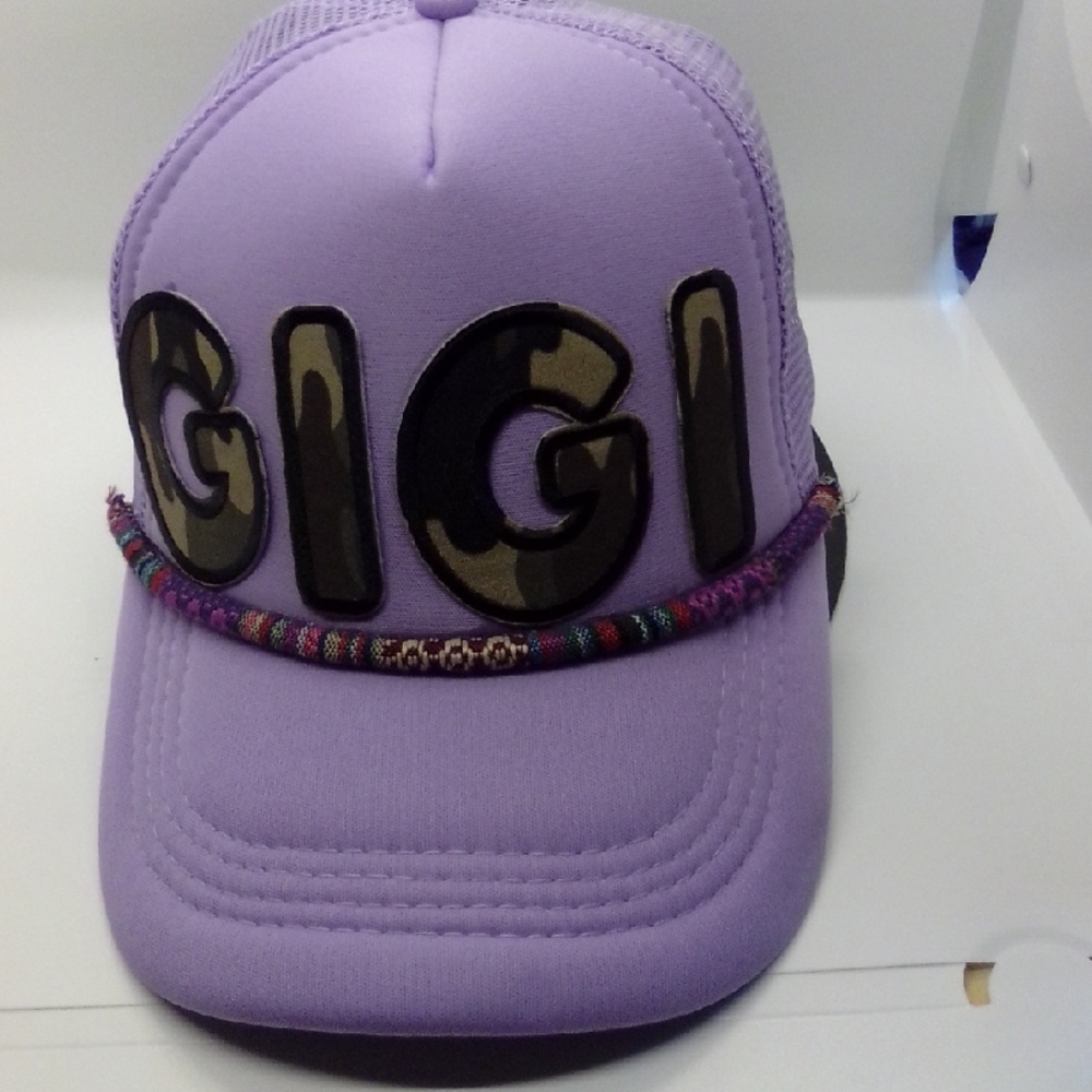 Hand Crafted Purple Trucker Hat with Bold Design